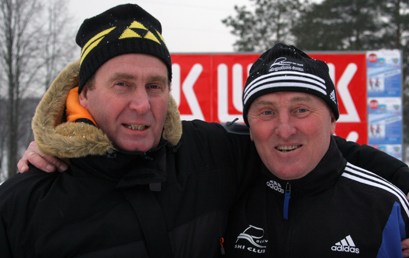 Лыжи. С четырёхкратным олимпийским чемпионом Николаем Зимятовым (слева) в Красногорске в декабре 2008 года. Фото И.Исаева.