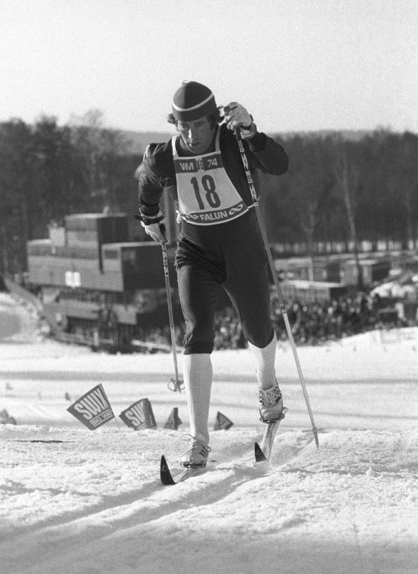 Магне Мюрму на дистанции 15 км на чемпионате мира 1974 г. в Фалуне