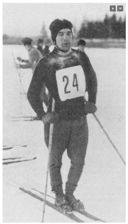 Финн Тапани Нику занял третье место на дистанции 18 км в Шамони в 1924 году 