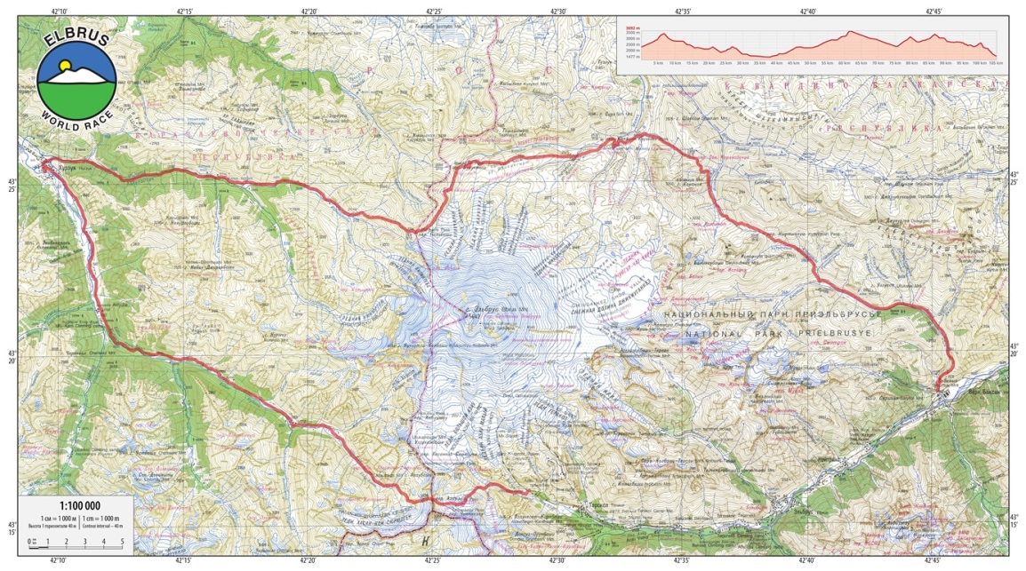 Карта приэльбрусья подробная