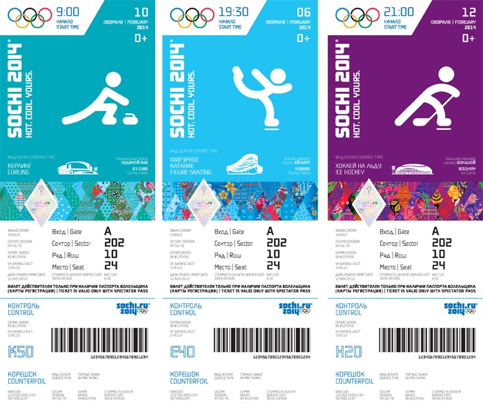 Сувенирные билеты «Сочи 2014»