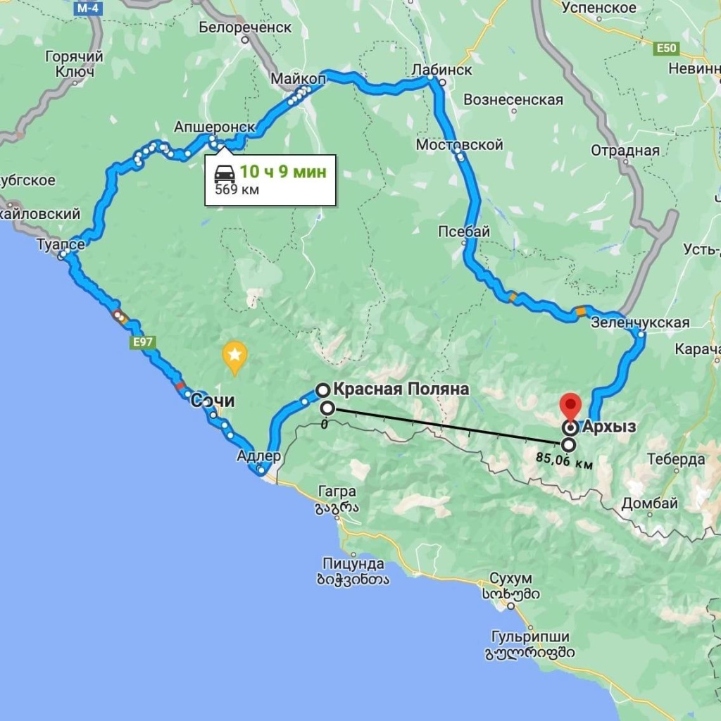 По состоянию на декабрь 2025 года осталось построить всего около 30 км автомобильной трассы Архыз - Красная Поляна, и тогда большое автомобильное кольцо Сочи - Красная Поляна - Архыз - Майкоп - Туапсе замкнётся. 