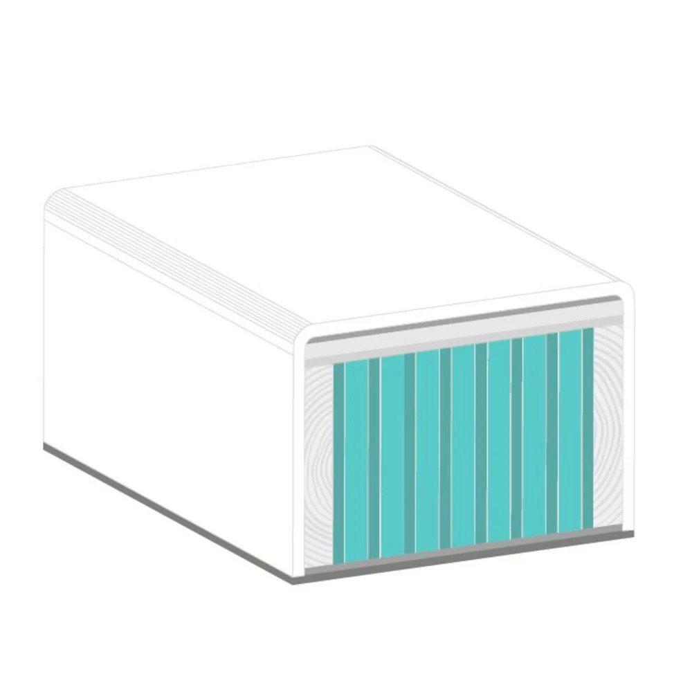 Внутри — лёгкий сердечник на базе сотовой структуры и ультралёгкой древесины павловнии (адамово дерево), работающий в торсионной коробке с карбоновым усилением. 