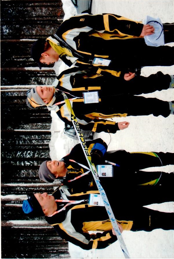 Оберстдорф 2005. Пётр с  Александром Завьяловым, Майклом Гроссиггером и Хансом Фишером.