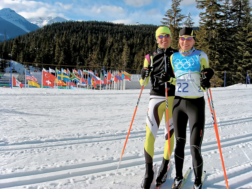 С мужем и личным тренером Данилом Кузьминым на трассе олимпийского Уистлера. 