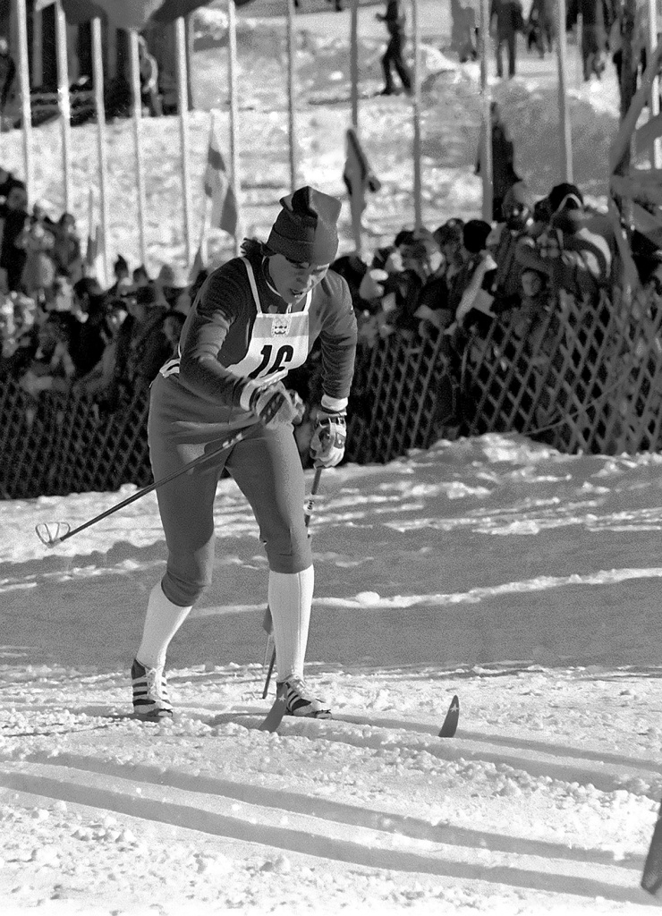 Олимпиада-1976 в Инсбруке. Раиса Сметанина на дистанции 5 км, на которой она завоевала серебряную медаль. На этих Играх Сметанина завоевала ещё два «золота»: в гонке на 10 км и в эстафете