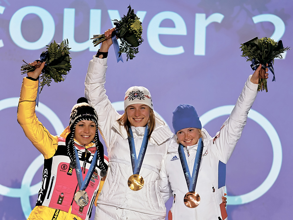 Магдалена Нойнер (Германия), Анастасия Кузьмина (Словакия) и Мари Дорен (Франция) — призёры спринта.