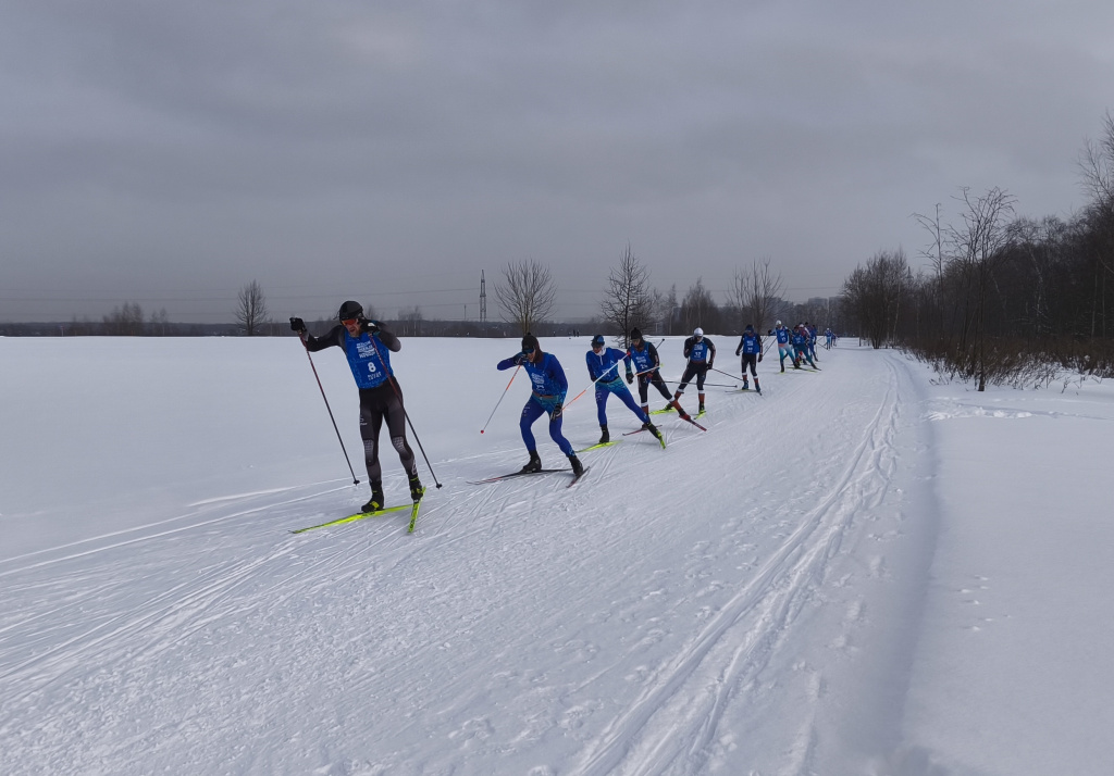Эту фотографию я сделал на свой смартфон в Полянах - там, где меня настигли Геннадий Иванович Бочаров на своём снегоходе с флагом и лидеры Московского Лыжного Марафона, который добрался до Полян впервые, только в этом году. 